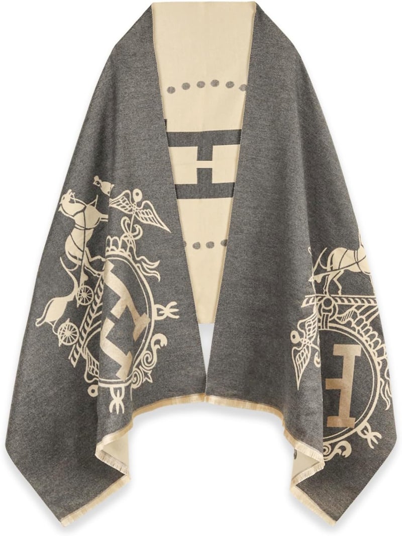 EXTREE Scarfs for Women Pashmina Silky Shawl Wrap for Evening Dressing Blanket Open Front Poncho Cape - Image 1